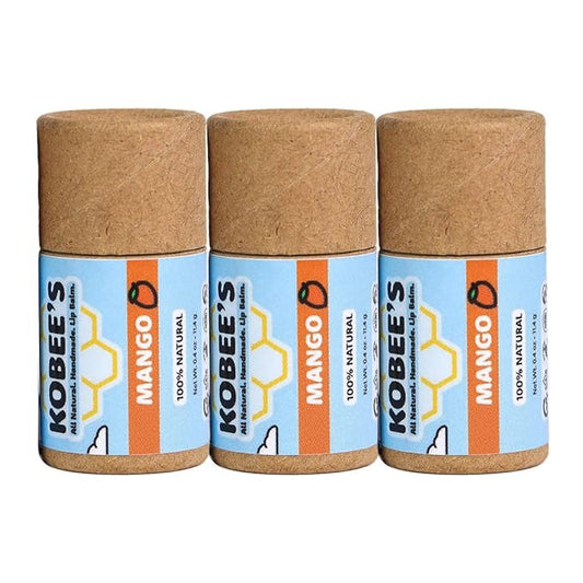 3 pack - Kobeesco Lip Balm, Lip Moisturizer, Lip Cure, Lip Balm, Chapstick (Mango)