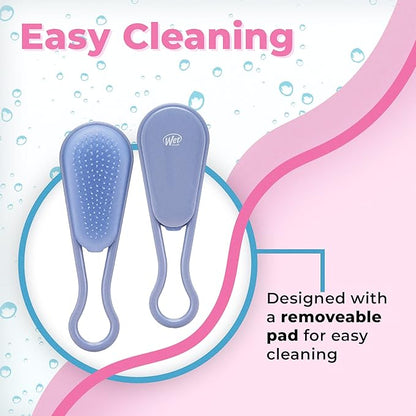 Wet Brush Pure and Clean Detangling Brush, Blue - All Hair Types - Ultra-Soft IntelliFlex Detangler Bristles Glide Through Tangles with Ease - Pain-Free Comb for Men, Women, Boys and Girls