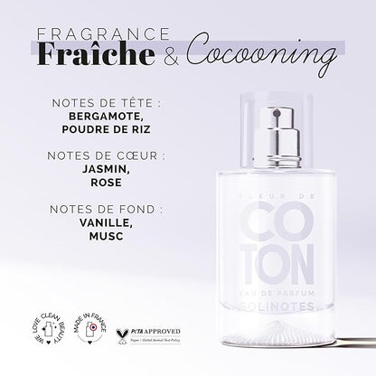 SOLINOTES Cotton Flower Perfume for Women - Eau De Parfum | Delicate Floral and Soothing Scent - Made in France - Vegan - 1.7 fl.oz