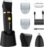 Electric Groin Hair Trim Ball Trimmer for Men Body Shaver Below-The-Waist Groomer Nose Hair Trimmer Waterproof Cordless 3 in 1