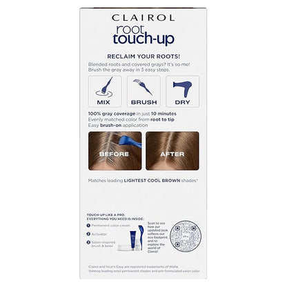 Clairol Root Touch-Up by Nice'n Easy Permanent Hair Dye, 6.5A Lightest Cool Brown Hair Color, (Pack of 2)