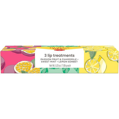 Burt's Bees Lip Mask Set- Overnight Intensive Treatment Revives & Nourishes for All Day Hydration, Passion Fruit & Chamomile, Sweet Mint & Lemon Sorbet