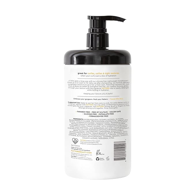 PATTERN Beauty by Tracee Ellis Ross Lightweight Conditioner, 29 Fl Oz, Rich Moisture for Curlies, Coilies and Tight-Textured Hair, 3a-4c