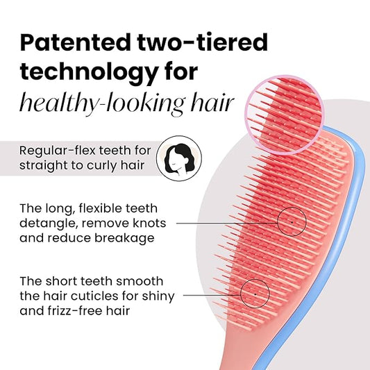 Tangle Teezer Ultimate Detangler Brush for Wet & Dry Hair, Eliminates Knots & Reduces Breakage for All Hair Types, Apricot Blaze