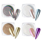 Beetles Gold Chrome Nail Powder for Nails Mirror Effect Holographic Shell White Nail Glitter Kit for Nail Art Decoration 4 Colors 0.5g/Jar