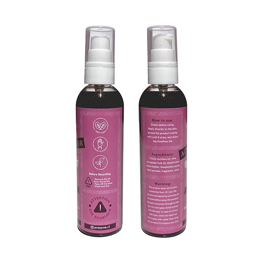 Tanning Oil Pompom - CHOCO - 100% natural with vitamin E, Eco Friendly - 4 oz