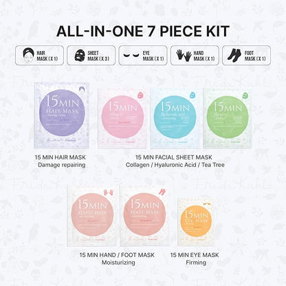 Frida Kahlo 15 Min Pamper Me Kit by Naisture – Korean Spa Kit for Women with Hair, Hand, Foot, Eye, and Face Masks