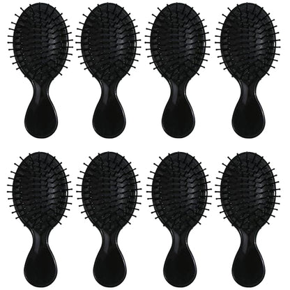 Bridesmaid Proposal Gifts - 8 Pieces Mini Travel Brush Set for Bachelorette Party and Wedding Favors (Black)