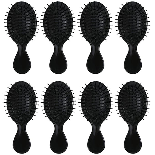 Bridesmaid Proposal Gifts - 8 Pieces Mini Travel Brush Set for Bachelorette Party and Wedding Favors (Black)