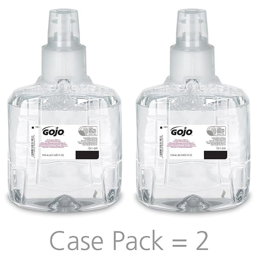 GOJO Clear & Mild Foam Handwash, EcoLogo Certified, 1200 mL Foam Hand Soap Refill LTX-12 Touch-Free Dispenser (Pack of 2) - 1911-02