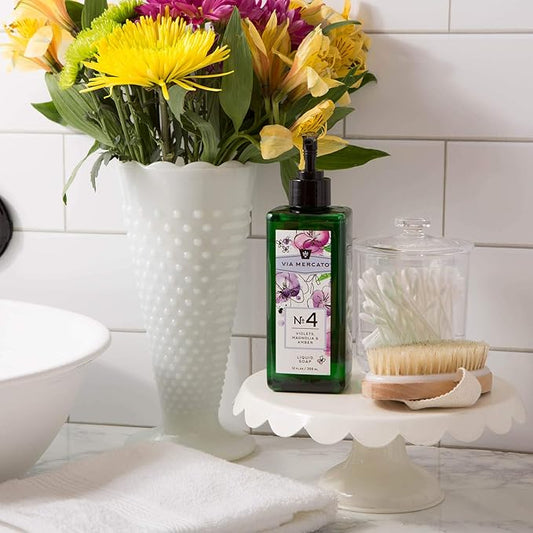 Liquid Soap, Shea Butter Enriched (12 oz), No. 4 - Violets, Magnolia & Amber