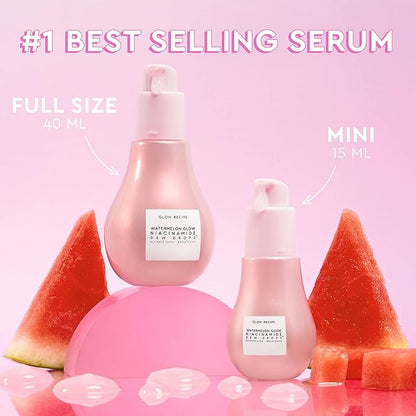 Glow Recipe Stocking Stuffer Niacinamide Serum Dew Drops Ornament - Hydrating Face Serum & Illuminating Makeup Primer for Dewy, Glass Skin + Hyaluronic Acid for Plumping & Highlighting (15 ml)