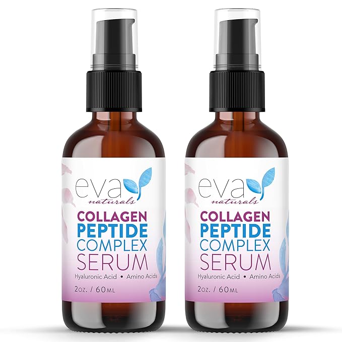 Eva Naturals Collagen Peptide Serum - Anti-Aging, Dark Spot Corrector, Skin Hydrator, Unisex, 2 oz