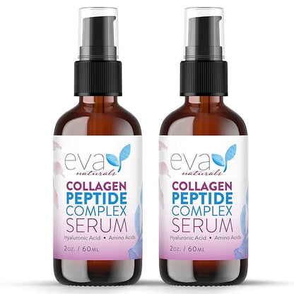 Eva Naturals Collagen Peptide Serum - Anti-Aging, Dark Spot Corrector, Skin Hydrator, Unisex, 2 oz