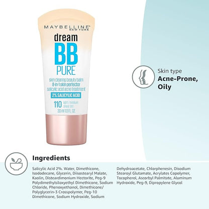 Maybelline Dream Pure Skin Clearing BB Cream, 8-in-1