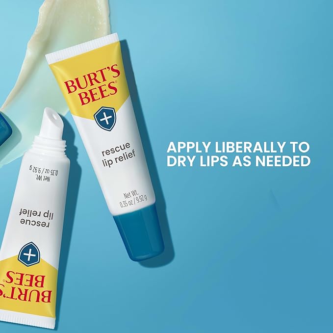 Burts Bees Rescue Lip Relief with Shea Butter and Echinacea, 100% Natural Origin, 0.35 Ounces