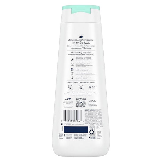 Dove Body Wash Sensitive Skin 4 Count Hypoallergenic, Paraben-Free, Sulfate-Free, Cruelty-Free, Moisturizing Skin Cleanser Effectively Washes Away Bacteria While Nourishing Skin 20 oz