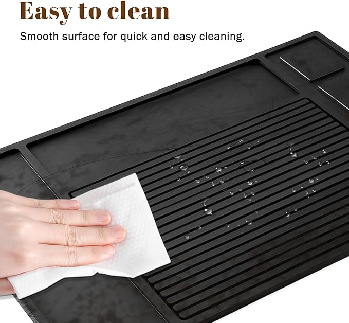 Adevar Magnetic Barber Mat for Clippers,Barber Station Organizer Mat for Beauty Tools,Professional Non-Slip Matt