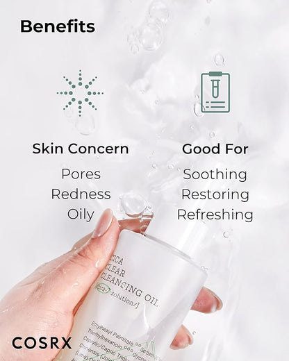 COSRX Pure Fit Cica Cleansing Oil, 6.76 fl. oz / 200ml | Light Weight Oil Purifying Centella for Sensitive Skin | CICA-7 Complex, Jojoba seed oil