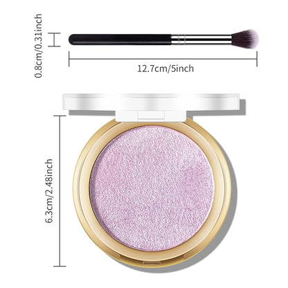 Baked Purple Highlighter Powder Palette, Makeup Highlighter Powder Twilight Purple
