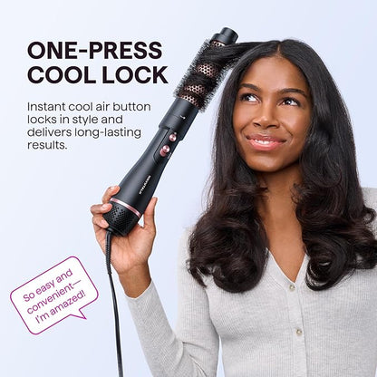 Wavytalk Hair Dryer Brush Set, Air Sculpt 5-in-1 Hot Air Brush Set | Blowout Brush Styler for Salon Blowouts, Volumizing, and Straightening, Sleek Frizz-Free for Every Hair Type, Black