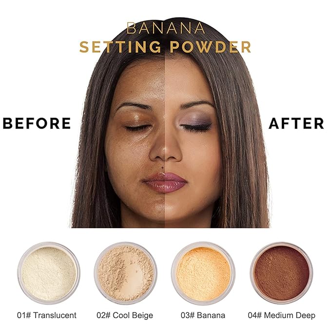 PHOERA Setting Powder Controls Oil,Setting Powder Makeup Light,Loose 0.17oz