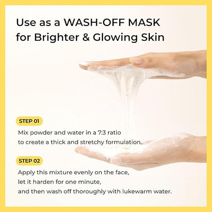 Sulfur Mineral Cleansing Powder, Exfoliating Facial Wash with Enzymes and PHA for pores and blackheads, Even Skin Tone, Radiant, Sensitive, Acne-Prone Skin, Korean Skincare(1.76 oz. 50g)