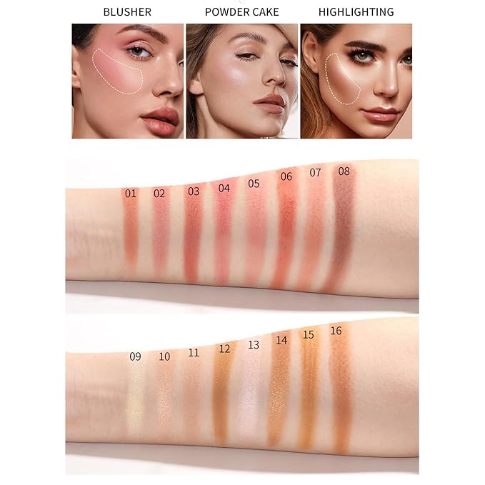 16 Colors Blush Contour Highlighter Makeup Palette