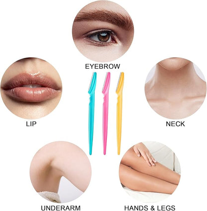 48 Pcs Eyebrow Razor for Women Face Razors Multipurpose Dermaplaning Tools, Hair Trimmer Shaper Shaver with Protective Cover, Facial Hair Removal for Women Men Body Use