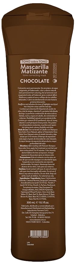 Naissant Copper Chocolate Hair Toning Mask | Color Depositing | Moisturize & Refresh & Neutralize Brassy Tones |Paraben,Ammonia & Sulfate Free | Pro-Vitamin B5,Olive Oil & Honey (Chocolate) 10.1 Fl Oz