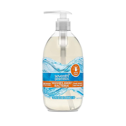 Seventh Generation Purely Clean Hand Wash Soap, Fresh Lemon and Tea Tree, 12 Fl Oz, Pack of 8