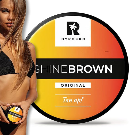 BYROKKO Shine Brown Tan Accelerator Cream 7.1 Fl Oz, Outdoor Sun or Indoor Tanning Oil or Tanning Bed Lotion, Fast Bronzer with Premium Natural Ingredients for Deep, Long-Lasting Glow