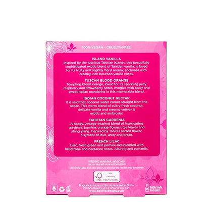 Pacifica Beauty Wanderlust & Moon Moods Perfume Set, Travel Fragrances, Island Vanilla, French Lilac, Clean Vegan Perfume, 0.05 fl oz Each (Set of 10)