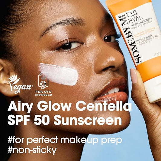 SOME BY MI V10 Hyal Air Fit Sunscreen SPF 50 – Pack of 2 – Korean Centella Sunscreen for Face with UV Protection – Non-Greasy, No White Cast, No Eye Irritation for Sensitive Skin – Korean Skin Care
