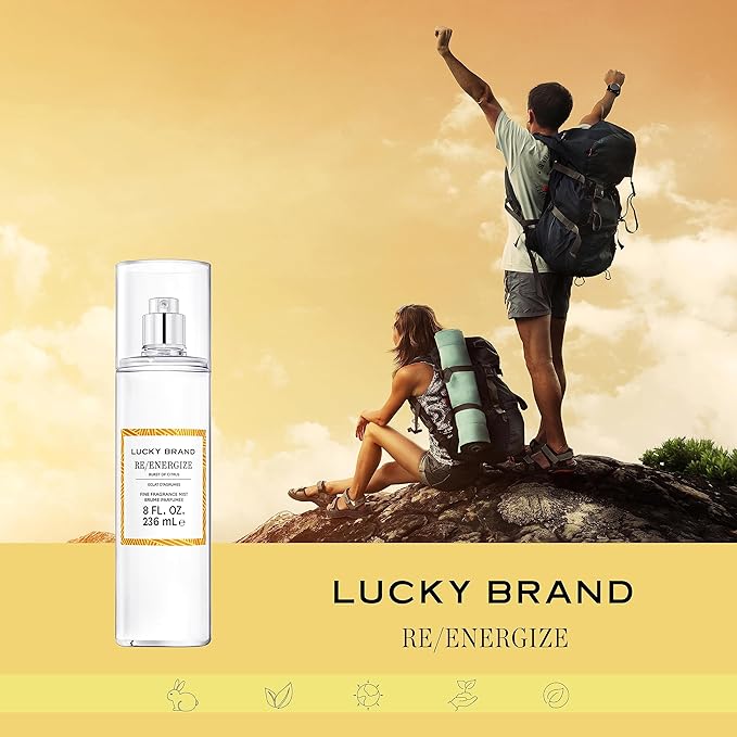 Lucky Brand Re/Energize The New Sustainably-Inspired & Exhilarating Mood-Evoking Unisex Fine Fragrance Mist For Women & Men, 8.0 Fl Oz (Pack of 1)
