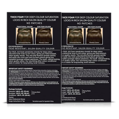 John Frieda Precision Foam Colour, Light Natural Brown 6N, Full-coverage Hair Color Kit, Anti-Fade Gray Coverage, Deep Color Saturation Hair Dye, Pack of 2