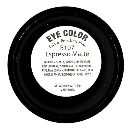 Espresso Coffee Chocolate Chestnut Cocoa Brown Matte Opaque Pressed Powder Single Vegan Eyeshadow; Talc, Paraben & Cruelty Free