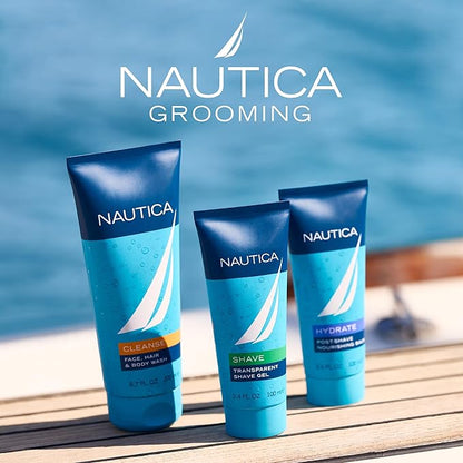 Nautica Grooming Shave Gel 3.3 fl oz (Pack of 1), Notes of Grapefruit, Lavender, and Wood, Men's Fragrance, Long Lasting, Everyday Fragrance, Travel Size