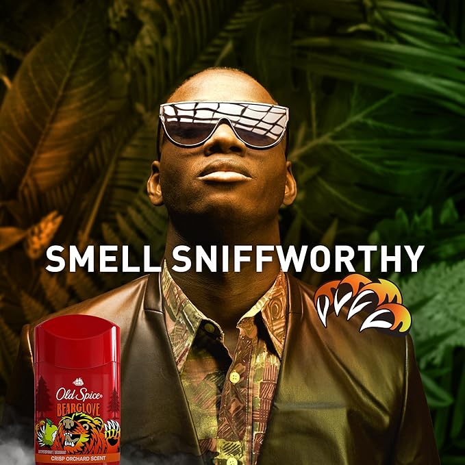 Old Spice Aluminum Free Deodorant for Men, 24/7 Odor Protection, 24/7 Freshness & Lasting Scent, Goes on Clear, Bearglove with Crisp Orchard Scent, 2.6 oz