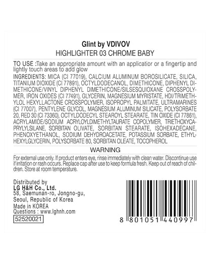 Glint Dewy Highlighter (Chrome Baby, 0.08oz) - Luminous 0.08oz