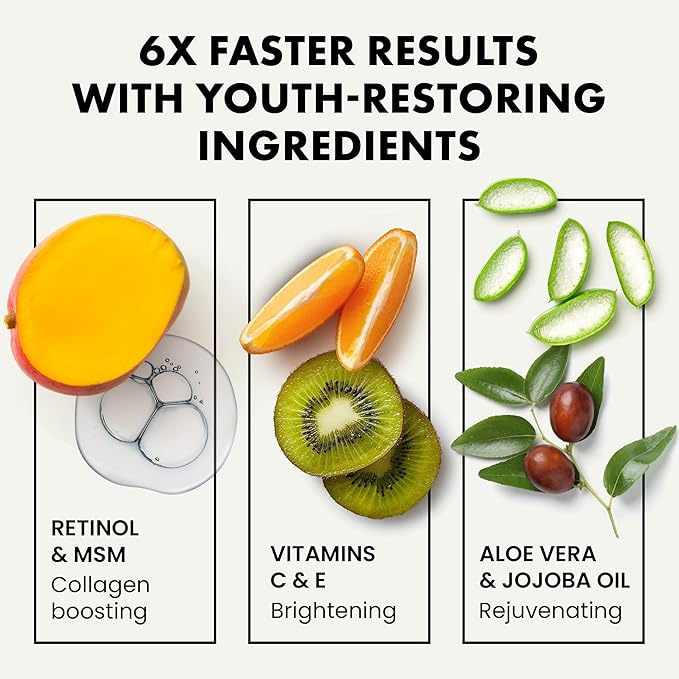 Eclat Skincare Face Serum Set - Vitamin C Serum for Radiance, Retinol Serum for Wrinkles