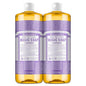 Dr. Bronner's Magic Soap - Pure-Castile Liquid Soap (Lavender, 32 ounce, 2-Pack) -Regenerative Organic Certified Oils, 18-in-1 Uses: Body, Hair, Laundry, Pets & Dishes, Concentrated, Vegan, Non-GMO