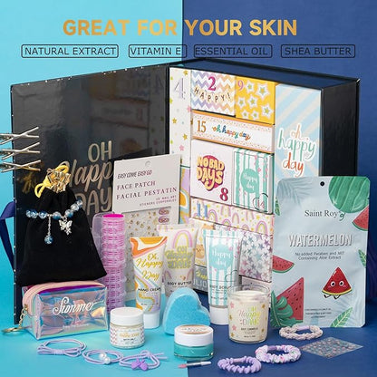 Birthday Gifts for Women, Holiday Gift Beauty Advent Calendar Gifts for Women, 15 Days Spa Gift Set, Bath & Body Teens Girls Fun Surprise Box, Self Care Box Skin Care Set 15 Blind Boxed Gift