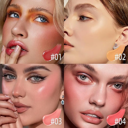 Liquid Blush for Cheeks, Soft Cream Blush with Cushion Applicator, Dewy Finish Matte Velvet Texture, High-Pigmented Blendable, Long-Wearing Rubor Makeup | #08 ARDOUR-Chili Red