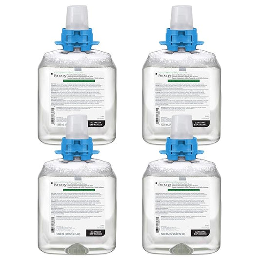 GOJO PROVON FMX Green Certified Foam Hand Cleaner, 1250 mL Hand Cleaner Refill for PROVON FMX Push-Style Dispenser (Pack of 4) - 5182-04