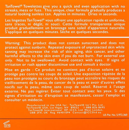 TanTowel Full Body Tan Towelettes - 5 Pack, Dark, 0.5 Fl Oz (Pack of 5)