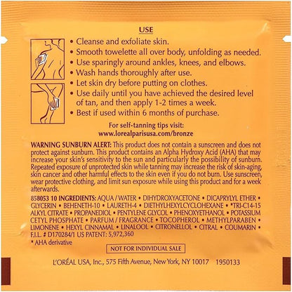 Loreal Paris Sublime Bronze self tanning Towelettes for body (3 Pack)