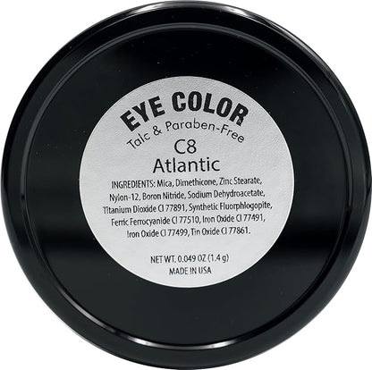 Atlantic Navy Denim Royal Blue Sparkling Pressed Powder Single Vegan Eyeshadow; Talc, Paraben & Cruelty Free
