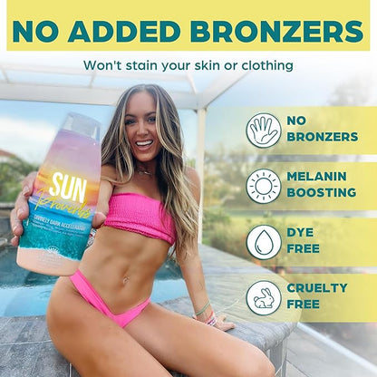 Sun Proverbs, Tanning Bed Lotion, Dark Tan Accelerator, Outdoor Indoor Tanning Lotion without Bronzer, No DHA White Tanning Lotion, Natural Bronzing Coconut Sun Kissed Lotion, by Elegant Sun