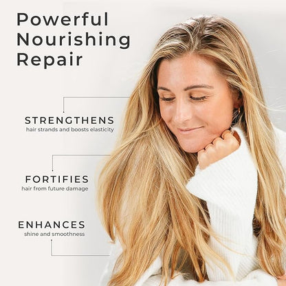CIBU Repair Strengthening Mask - Hydrating for Damaged Hair - Keratin and Almond Moisture Hair Mask - 12oz